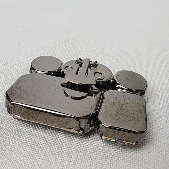 Silver Faceted Glass Crystal Shoe Clips - Picture 5 of 5